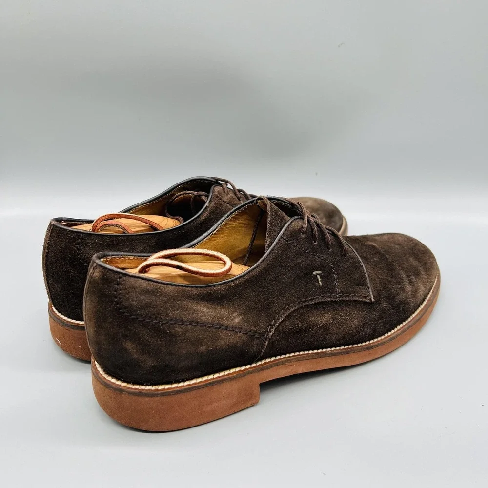 Tod's Derby Oxford Mens 9 Brown Suede Round Toe Casual Comfort Dress Shoes